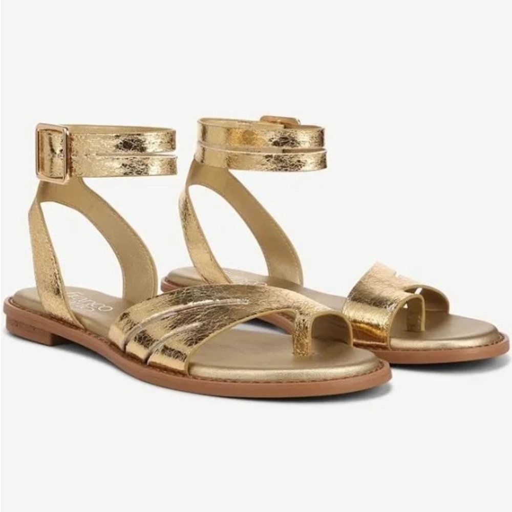 Franco Sarto Greene Ankle Strap Sandals Brand new gold gladiator sz 8.5
